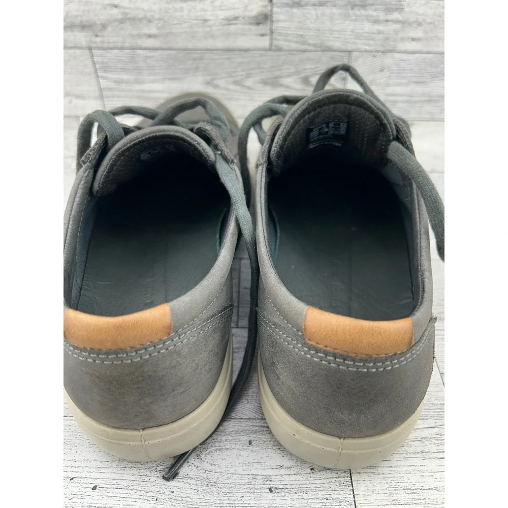 Ecco Soft 7 Sneakers Gray Leather Lace Up Casual‎ Walking Shoes